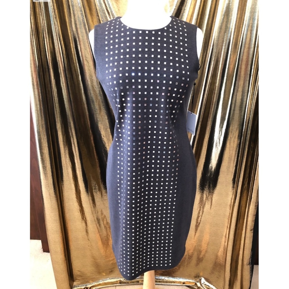 Calvin Klein Gray Sheath Dress Size 8